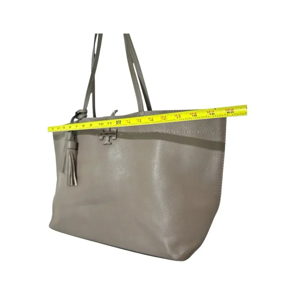 Tory Burch McGraw Granulated Leather Tote Bag - French gray (Excellent Cond)